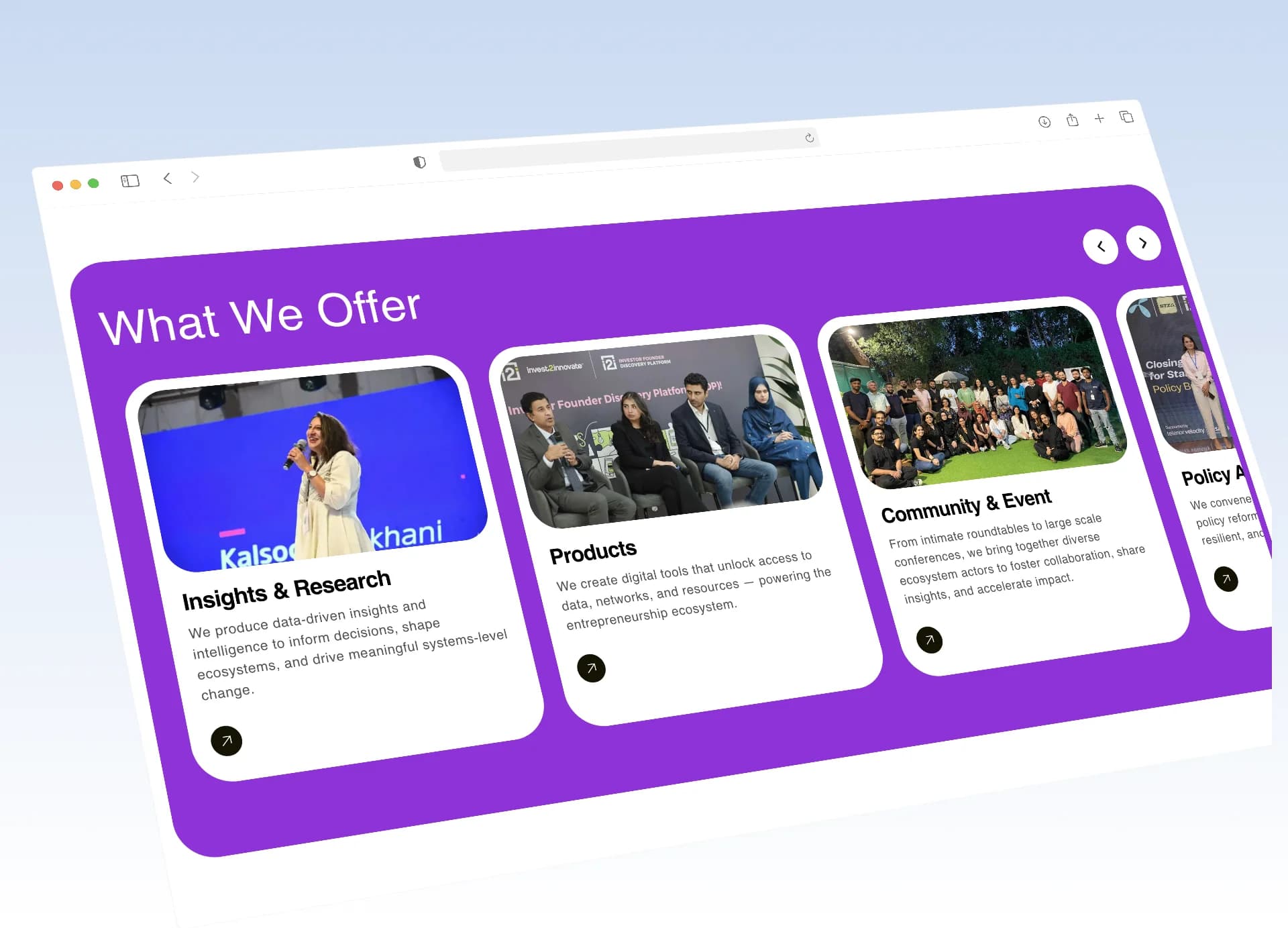 Startup Community Website Development — view 2