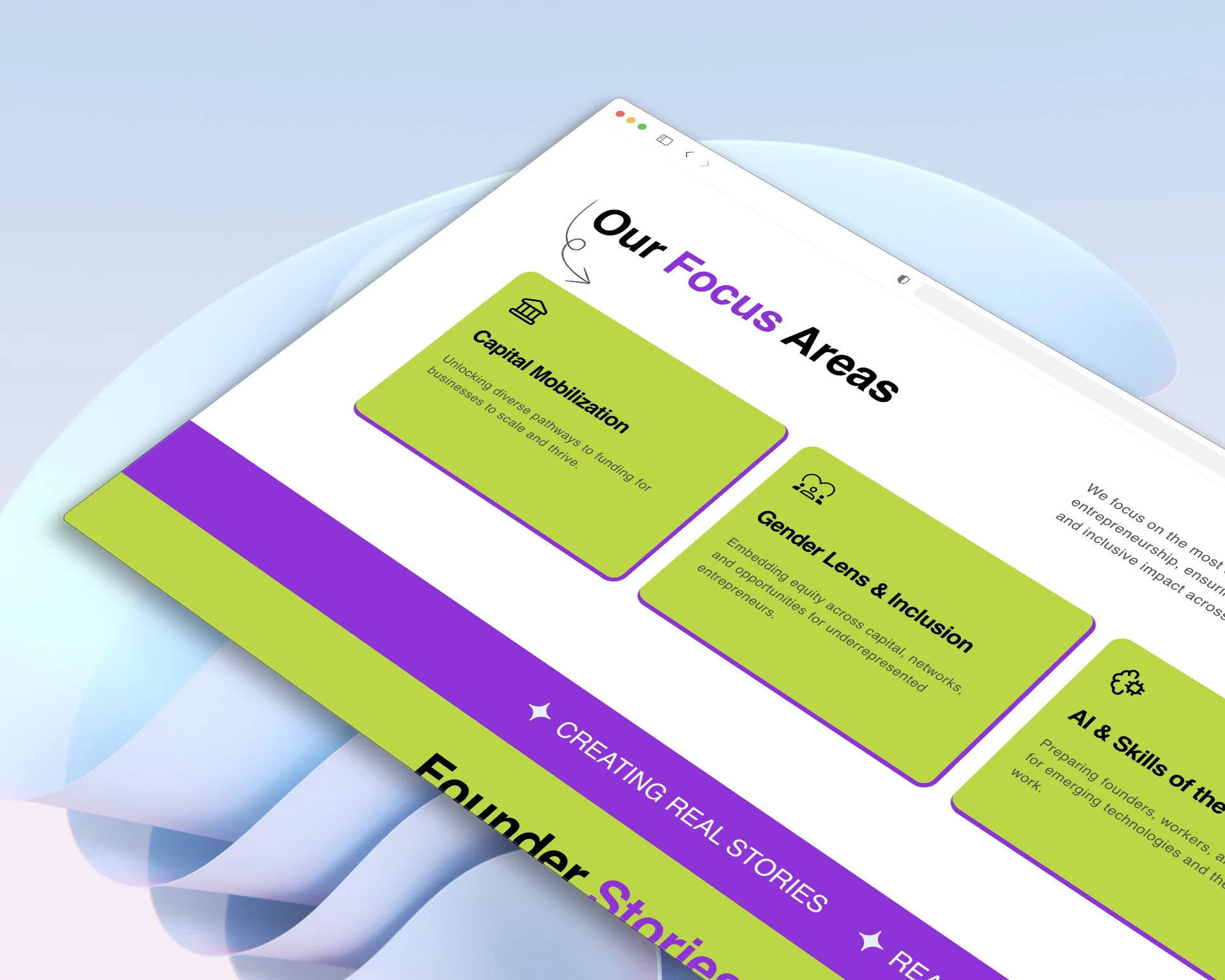 Startup Community Website Development — view 3