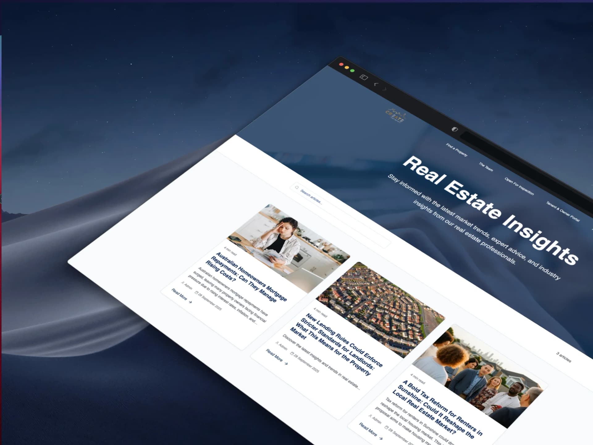 Create VIC – Real Estate Website Revamp & CRM Integration — view 2