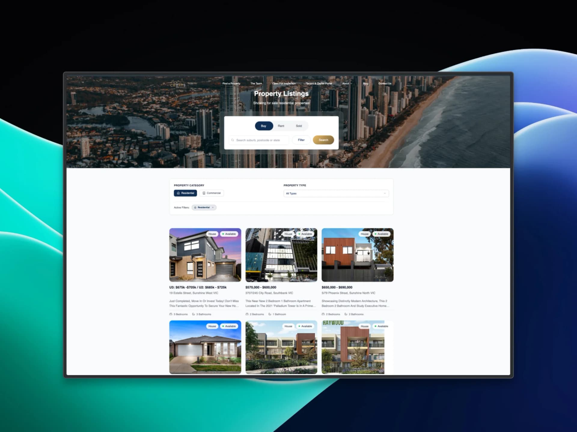 Create VIC – Real Estate Website Revamp & CRM Integration — view 4